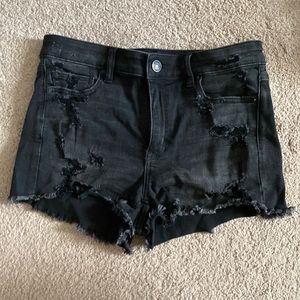 American Eagle Black High Rise Shortie Shorts